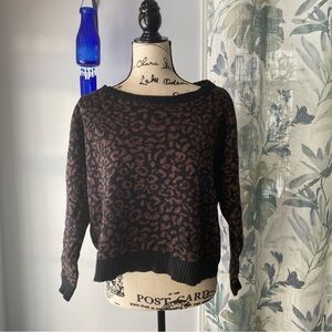 Free People chunky leopard print Sweater - Brown and Black - Size xs